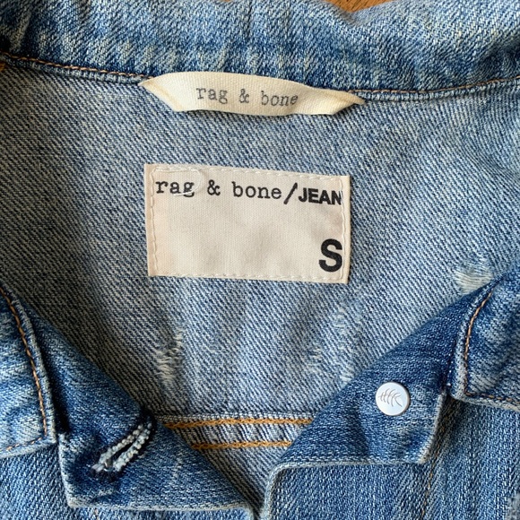 Rag & Bone Distessed Denim Vest Light Wash - Picture 4 of 16